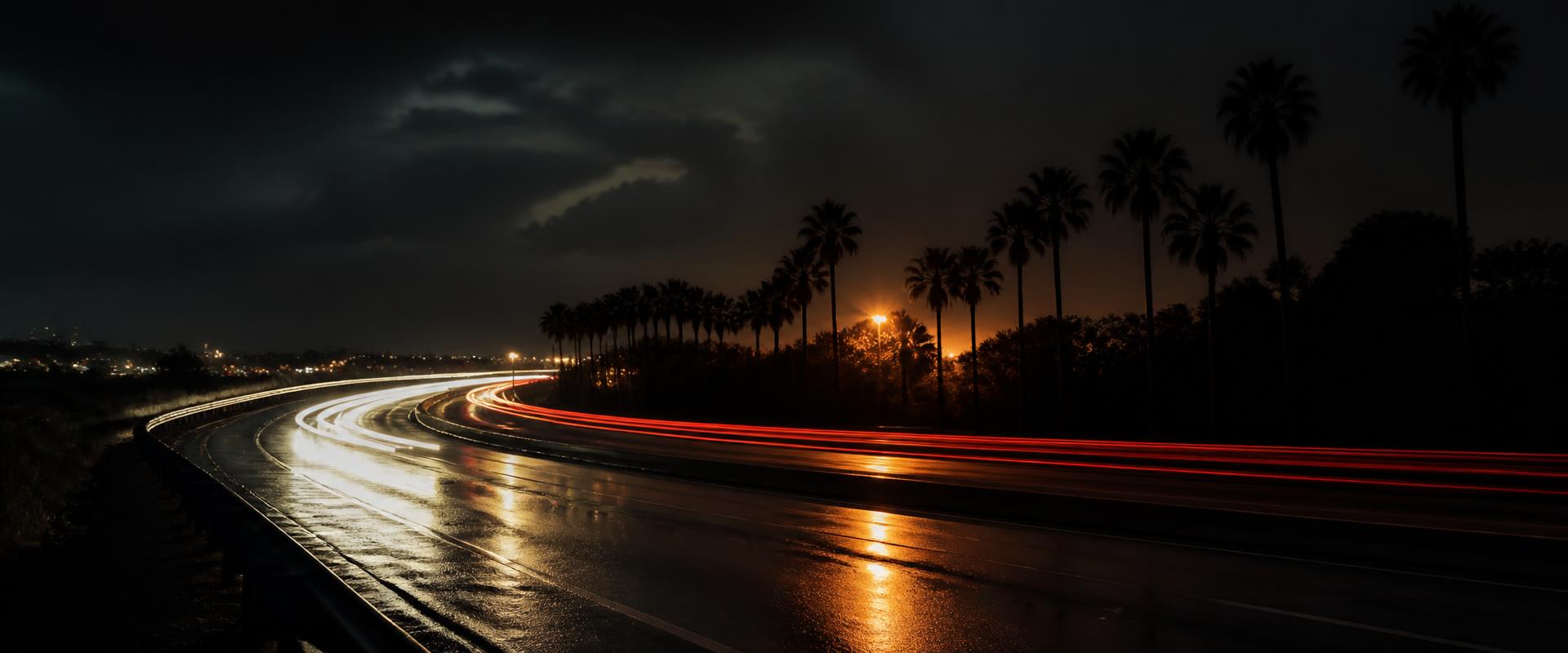 Night highway in South Florida